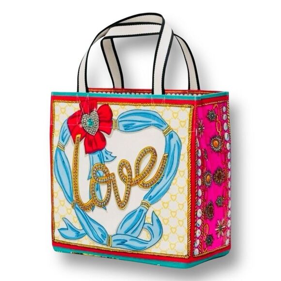 Brighton Tom Clancy Sparkle and Shine Canvas Tote Bag NWT Colorful Chic Shopper - Picture 2 of 12